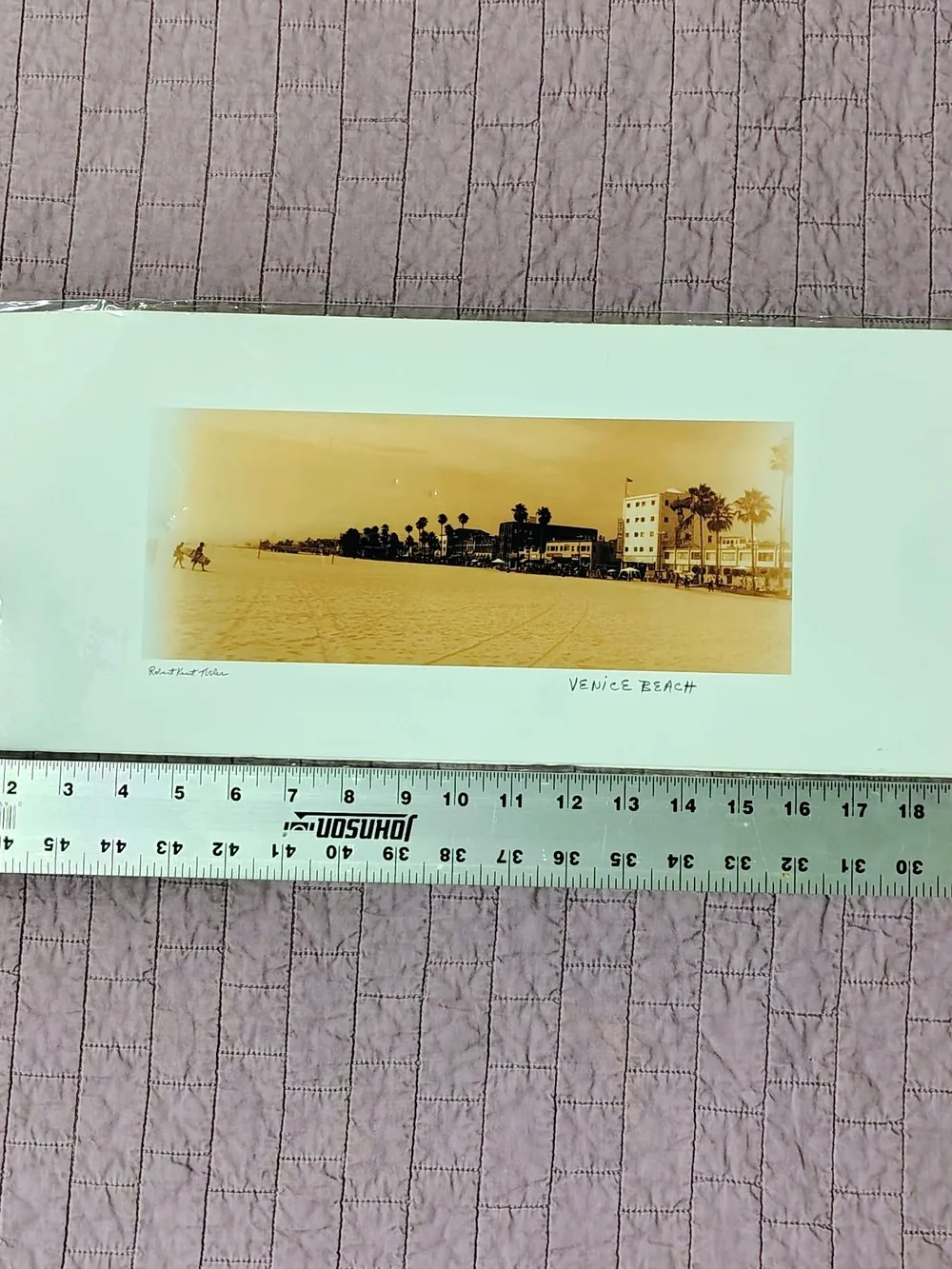 ​Robert Kent Tusler Venice Beach Sepia Panoramic Photography Print Signed Matte